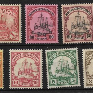 German South West Africa 1901 Three Pfennig to One Mark Michel 11/20 mint