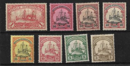 German South West Africa 1901 Three Pfennig to One Mark Michel 11/20 mint