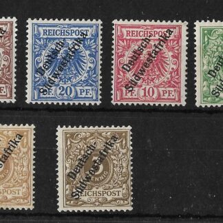 German South West Africa 1897 Three Pfennig to Fifty Pfennig Michel 5/10 mint