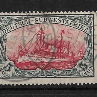 German South West Africa 1906 Five Marks Michel 32Aa used