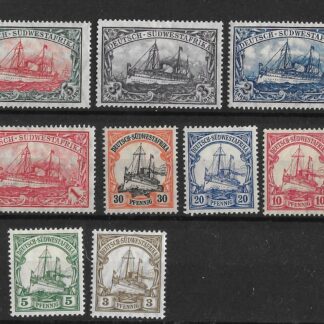 German South West Africa 1906 Three Pfennig to Five Marks Michel 24/32 mint