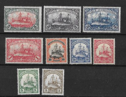 German South West Africa 1906 Three Pfennig to Five Marks Michel 24/32 mint