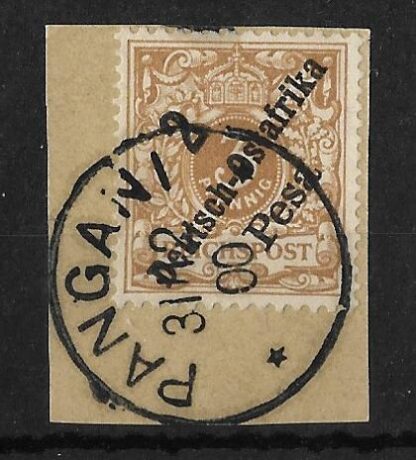 German East Africa 1896 Two Pesa on piece Michel 6e used