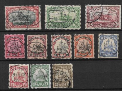 German East Africa 1901 Two Pesa to Three Rupien Michel 11/21 used