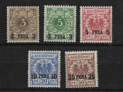 German East Africa 1893 Three Pesa to Twenty Five Pesa Michel 1/5 mint