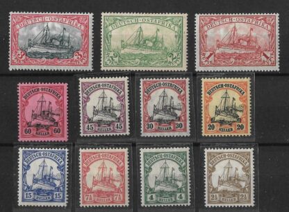 German East Africa 1905 Two and a Half Heller to Three Rupien Michel 30/39 mint