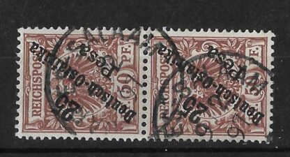 German East Africa 1901 Twenty Five Pesa pair with DAR ES SALAM postmark