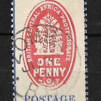 BCA/Nyasaland 1898 One Penny without control SG 57ab fine used