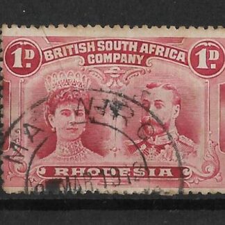 Rhodesia Double Head One Penny with MAKWIRO (DC) with Blank after day and missing K in town