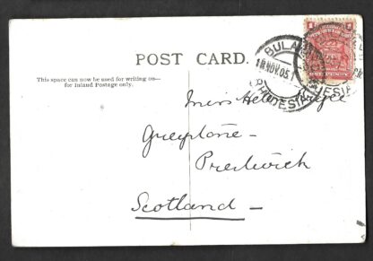 Rhodesia Native Dug Out negotiating a Cataract real photograph Post Card used at Bulawayo in 1905 - Image 2