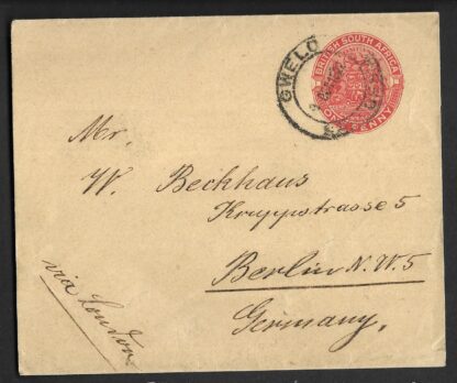 Rhodesia 1922 Newspaper wrapper sent from Gwelo to Germany