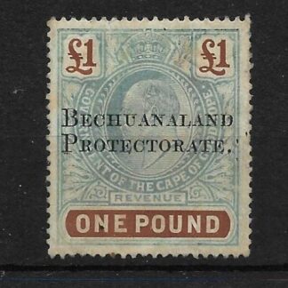 Bechuanaland EVII One Pound Revenue mint no gum