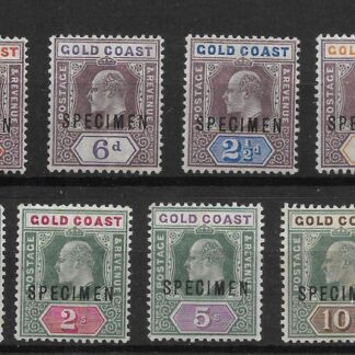 Gold Coast 1902 EVII Halfpenny to Twenty Shillings overprinted Specimen mint