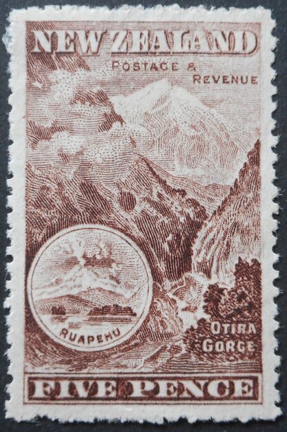 New Zealand 1906 Five Pence p14 SG 323a mint