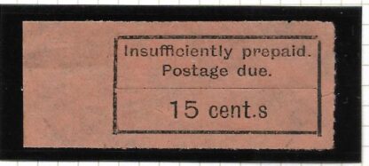 Zanzibar 1926 Postage Due Fifteen Cents with Cent.s flaw SG D8a u/mint