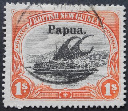 Papua 1906 One Shilling large overprint SG 19 used