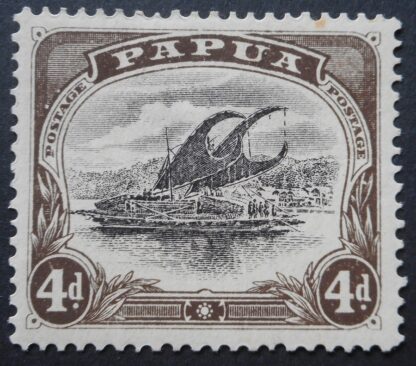 Papua 1907 Four Pence (upright wmk) with Rift in Clouds SG 57 mint