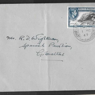 Gibraltar 1944 GVI Ten Shillings SG 130a on plain cover