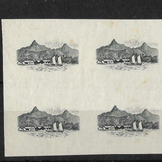 Cook Islands Rarotonga 1924 Four Pence Plate proof block of vignette