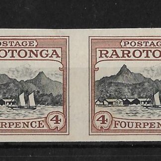 Cook Islands Rarotonga 1924 Four Pence Plate proof pair of unaccepted colour trial