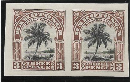 Cook Islands Rarotonga 1920 Three Pence plate proof pair u/mint