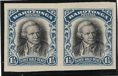 Cook Islands Rarotonga 1920 One and Halfpence plate proof pair SG 72 u/mint