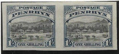 Penrhyn Island 1920 One Shilling Plate Proof  in issued colours SG 37
