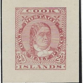 Cook Islands 1893 Two and a Halfpence Die proof in issued colour on cream wove paper SG 8