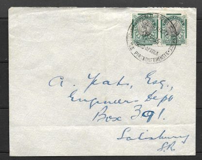 South Africa 1935 Imperial Press Conference TPO to Salisbury cover