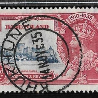 Basutoland 1935 GV Silver Jubilee One Penny with Khukhune postmark