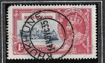 Basutoland 1935 GV Silver Jubilee One Penny with Khukhune postmark