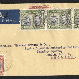 Grenada 1939 GVI commercial Airmail cover to London