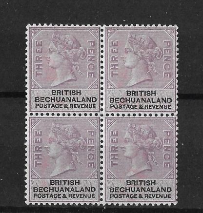 Bechuanaland 1888 QV Three Pence block SG 12 u/mint