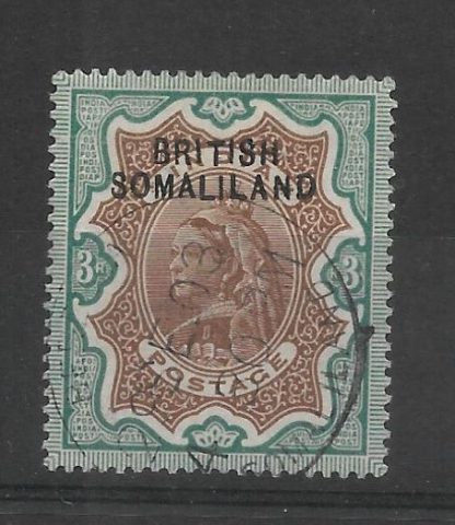 British Somaliland 1903 QV Three Rupees SG 12 fine used