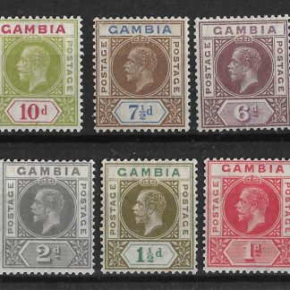 Gambia 1921 GV set SG 108/117 mint