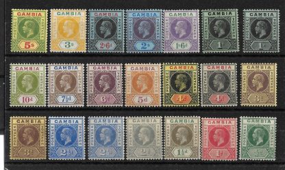 Gambia 1912 GV set SG 86/102 mint