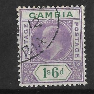 Gambia 1909 EVII One Shilling and Six Pence SG 82 fine used
