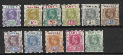 Gambia 1904 EVII set SG 57/67 mint