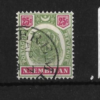 Malaysia Negri Sembilan 1895 Twenty Five Cents Tiger SG 13 fine used