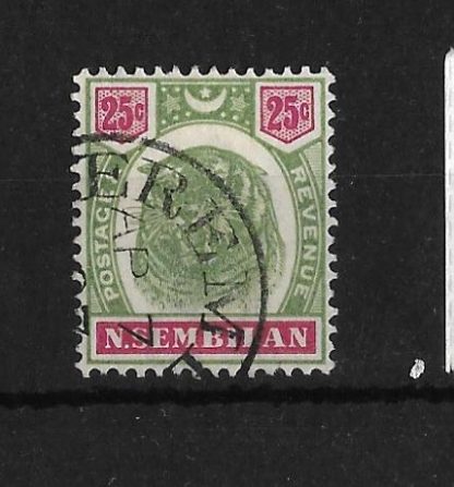 Malaysia Negri Sembilan 1895 Twenty Five Cents Tiger SG 13 fine used