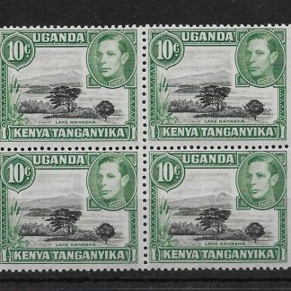 Kenya/Uganda/Tanganyika 1949 GVI Ten Cents block SG 135a unmounted mint