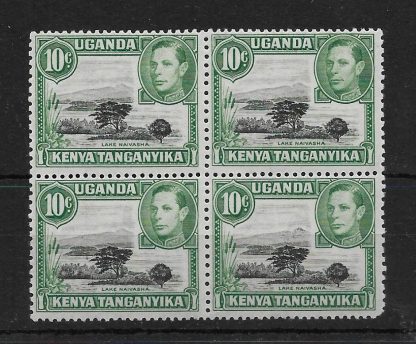 Kenya/Uganda/Tanganyika 1949 GVI Ten Cents block SG 135a unmounted mint