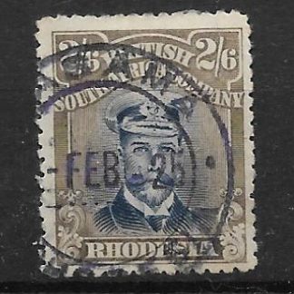 Rhodesia Admiral Die IIIB Two Shillings and Six Pence with Kasama (DC) postmark in violet