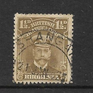 Rhodesia Admiral One and Halfpence with Shangani code C before year (DC) postmark