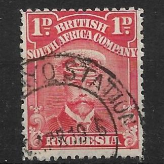 Rhodesia Admiral One Penny with Bulawayo Station missing 3rd digit in year (DC) postmark
