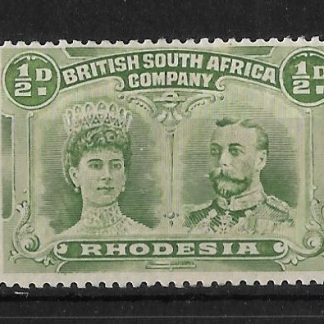 Rhodesia Double Head Half Penny Light Green unmounted mint