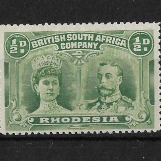 Rhodesia Double Head Halfpenny Dull Green SG 122 mint