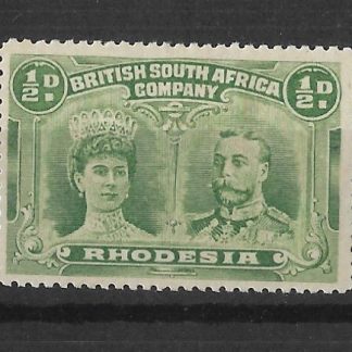 Rhodesia Double Head Halfpenny Dull Green SG 122 mint