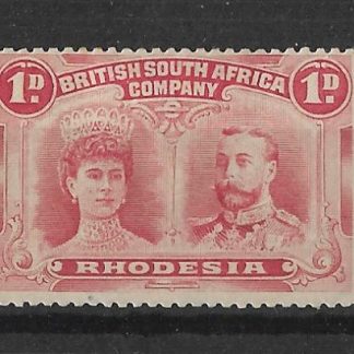 Rhodesia Double Head One Penny Bright Carmine SG 123 mint