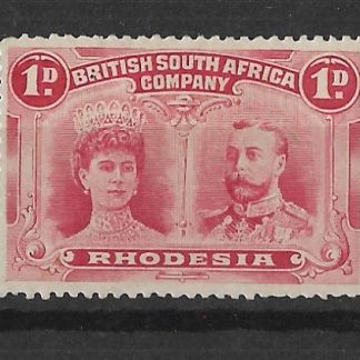 Rhodesia Double Head One Penny Bright Carmine SG 123 mounted mint